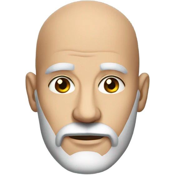 bald man with beard portrait mean look emoji