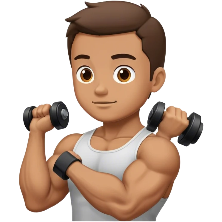 side view guy doing bicep-curls palms-facing-up emoji