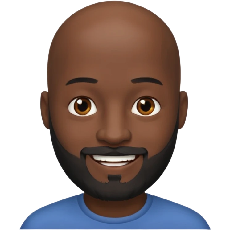 Black bald head half gray & black beard emoji