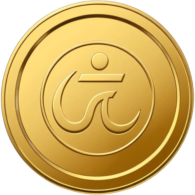 Minimal line-art icon of a coin with a small halal Arabic checkmark (حلال) symbol beside it, clean modern style, simple outlines, straight angle, no background, transparent, represents “halal income / halal money emoji