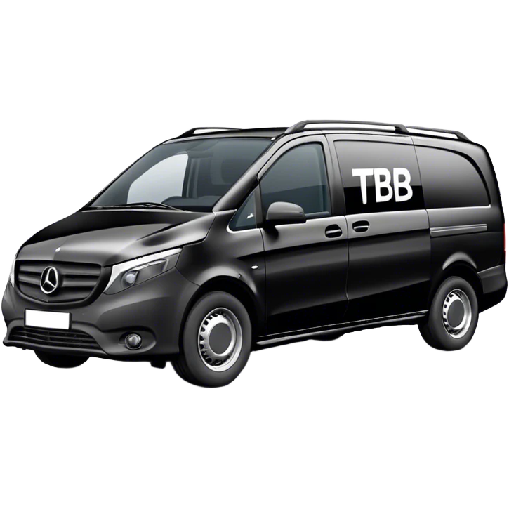 Black Mercedes Vito van with the letters JTB on the side  emoji