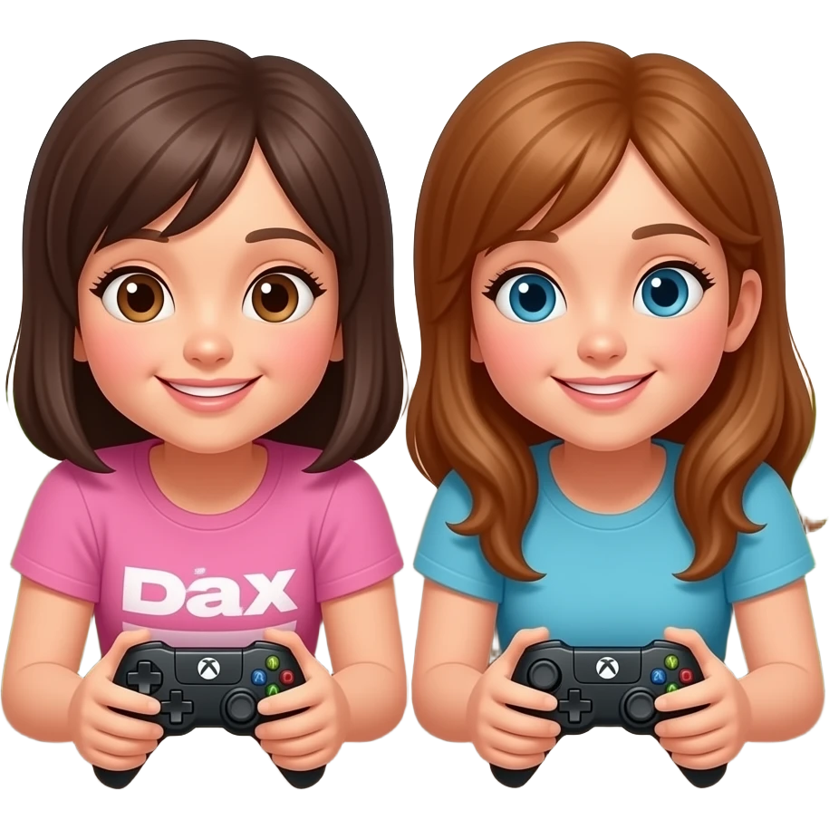 2 girls laying on couch playing on Xbox emoji