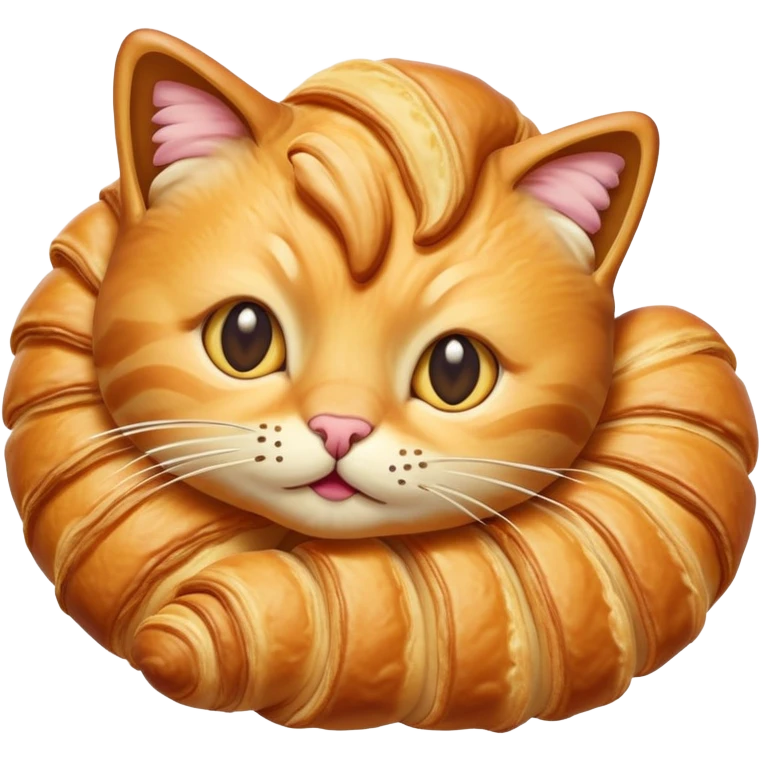 croissant with cat face and tail emoji