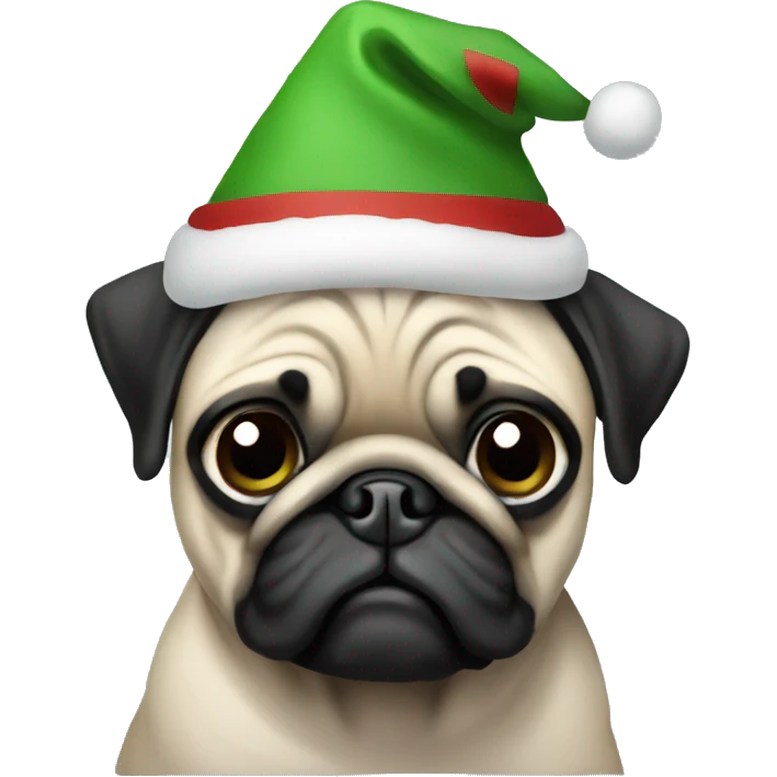 Christmas pug emoji