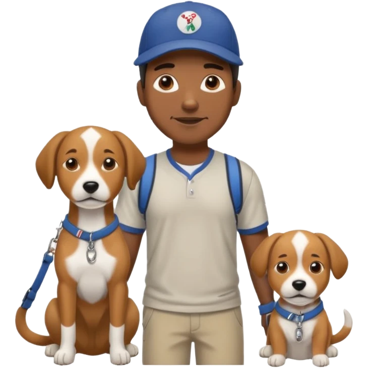 Dog Walker black man emoji
