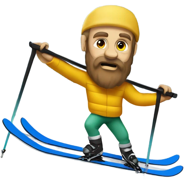Socrates on mountain skis emoji