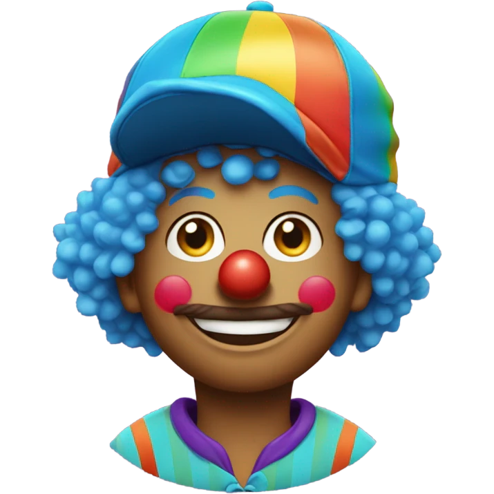 Clown wearing a baseball cap sideways emoji