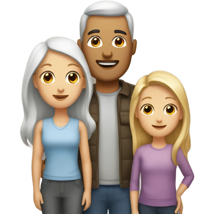 White family mom and dad with two girl daughters emoji