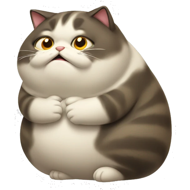 Fat cat begging emoji