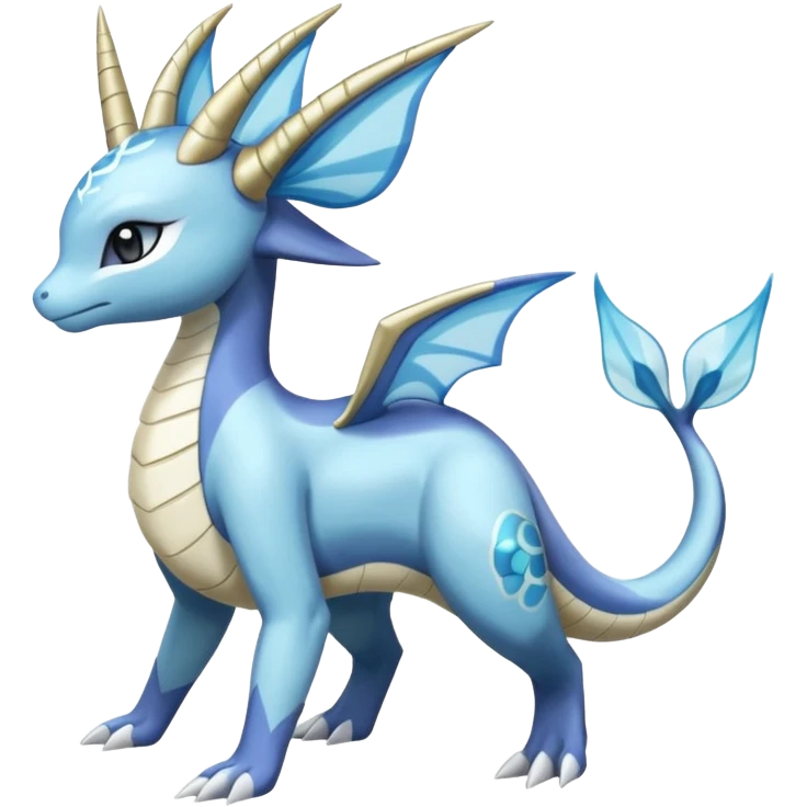 Lapras-Meloetta-Vaporeon-Dialga-Suicune-fusion, full body  emoji