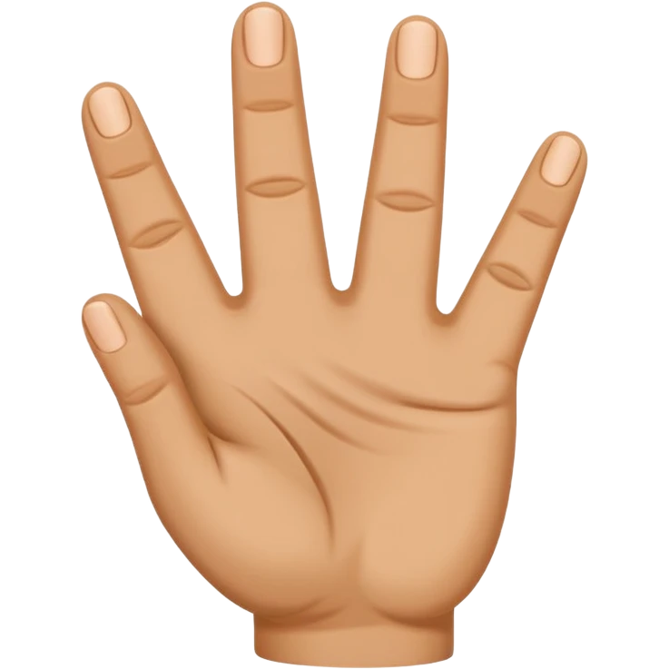 4 fingers up folded thumb emoji