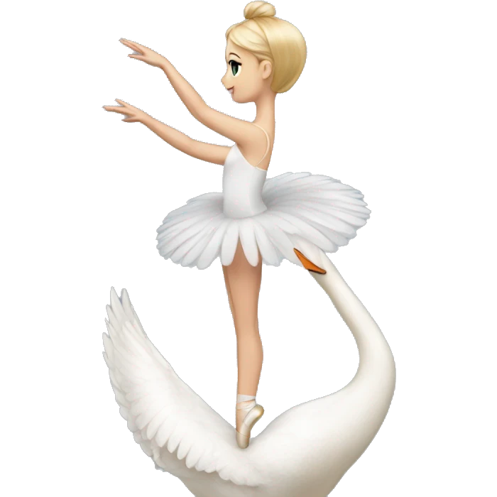 White swan ballerina from the back emoji