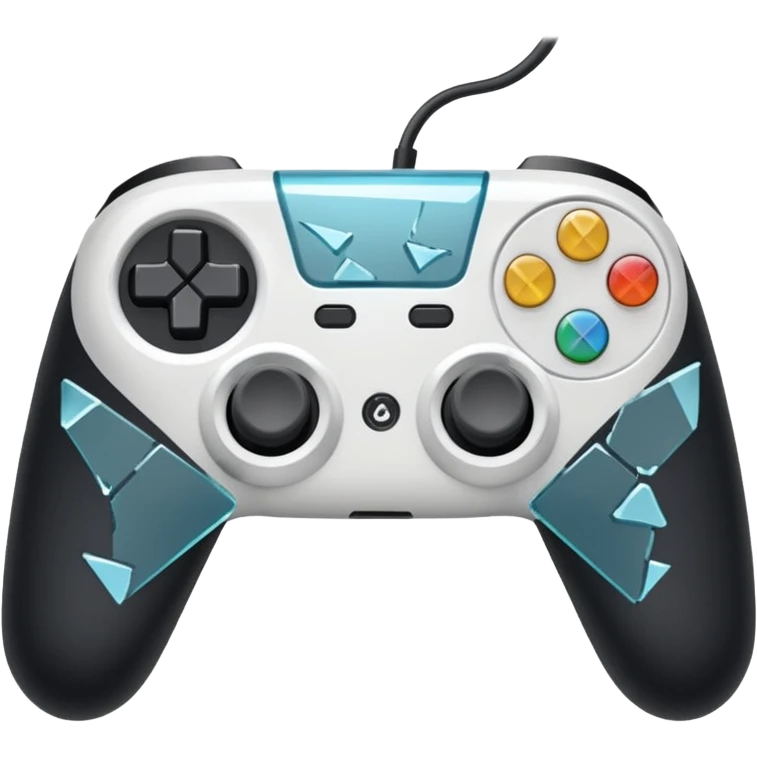 white game controller shattered shattered glass emoji