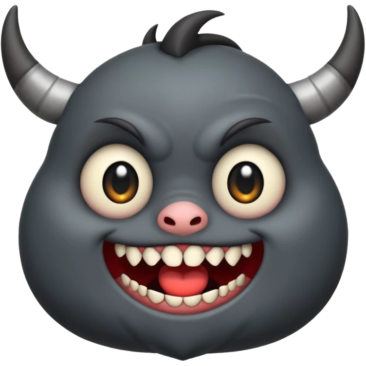 Can you create a cute / chibi emoji and some ravenous or evil cute emojis for ravenous fiend in shadow slave? Here is an image of the fiend for a baseline: https://shadowslave.fandom.com/wiki/Ravenous_Fiend?file=LittleScavybyjust_a_koifish.jpg emoji