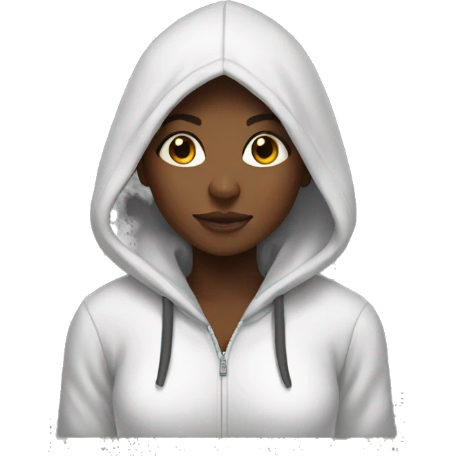 Black girl in hoodie emoji