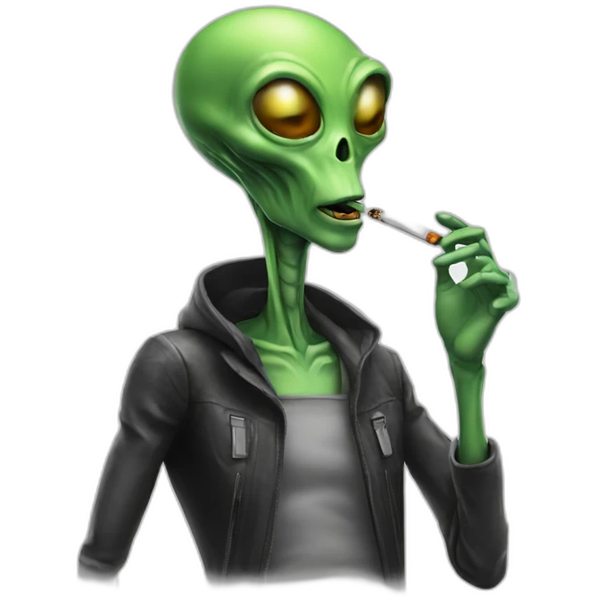 alien smoking emoji