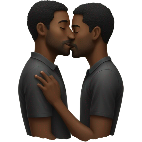 2 black men kissing emoji