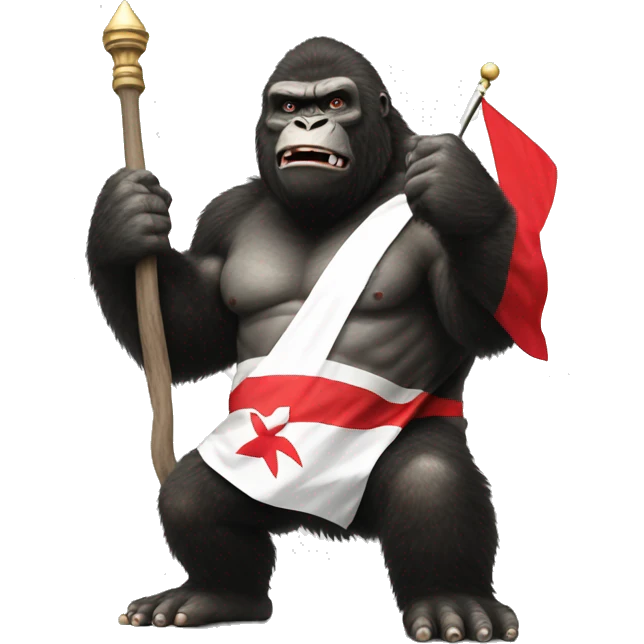 king kong holding japan flag emoji