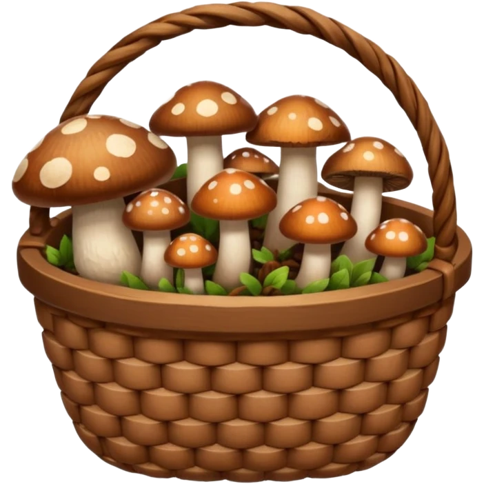 Brown basket with mushrooms emoji