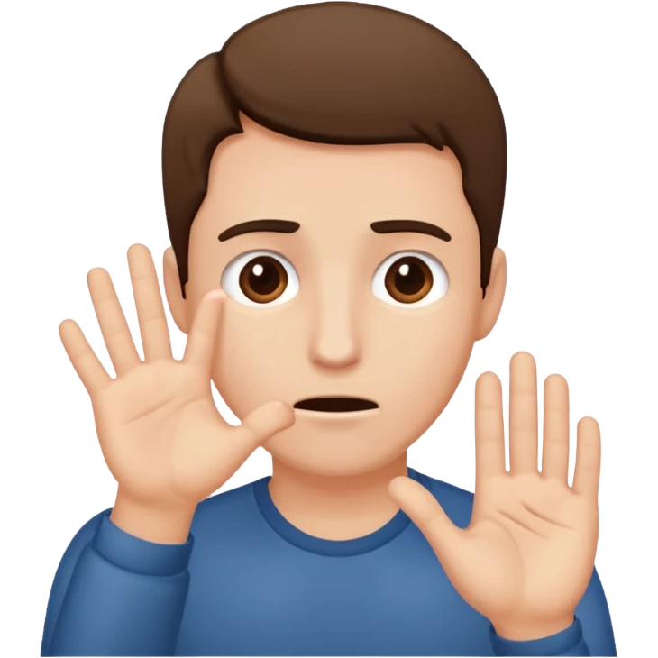 Un homme possessif qui essaye d’attraper quelqu’un avec sa main emoji