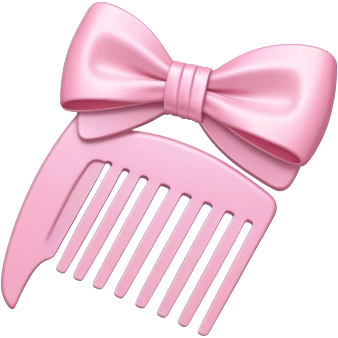 pastel pink comb with a bow emoji