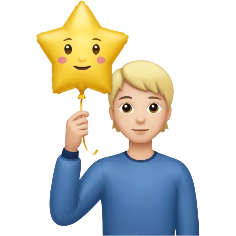 holding yellow star balloon emoji