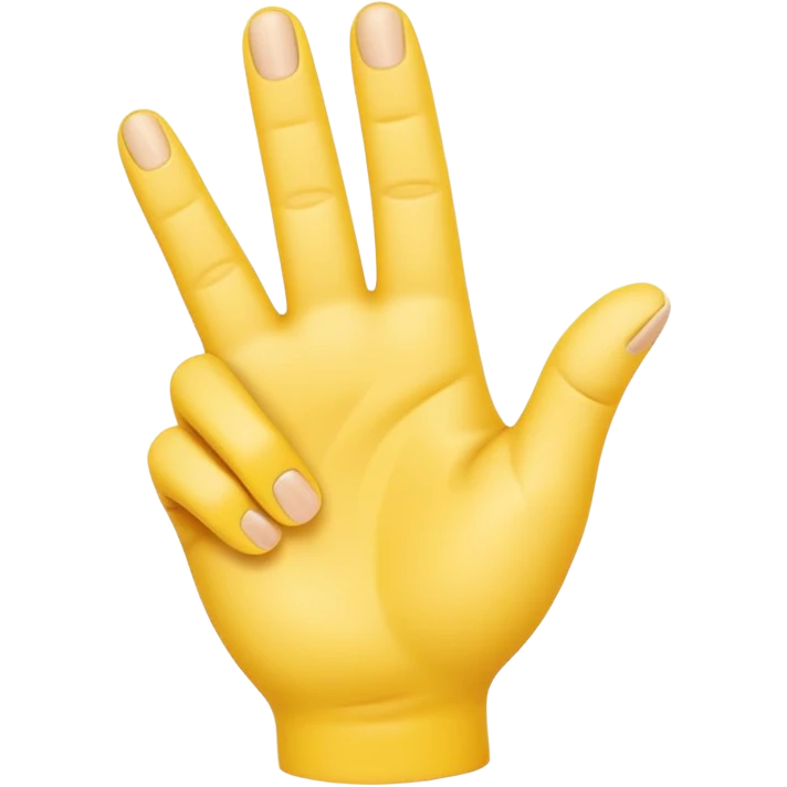 A bright yellow cartoon hand making an ‘L’ shape with the thumb and index finger. The other fingers are curled down. The hand is shown facing forward with a soft, rounded 3D style, similar to Apple emoji design. emoji