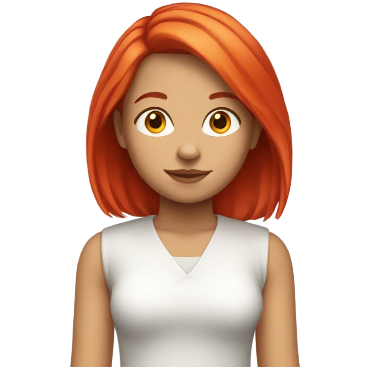 girl with straight shoulder length bright red hair  emoji
