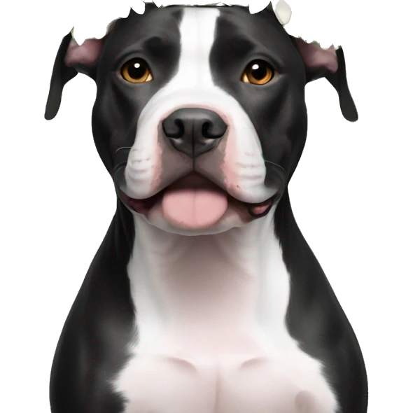 Black and white Pitbull floral crown emoji