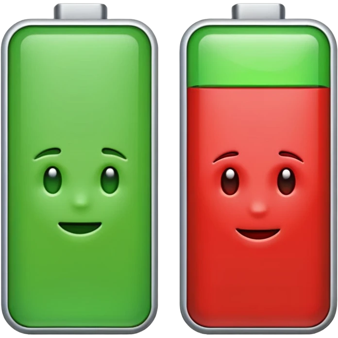 I want a emoji of low battery ang high battery, the low battery's collor is red and the high battery's color is green emoji