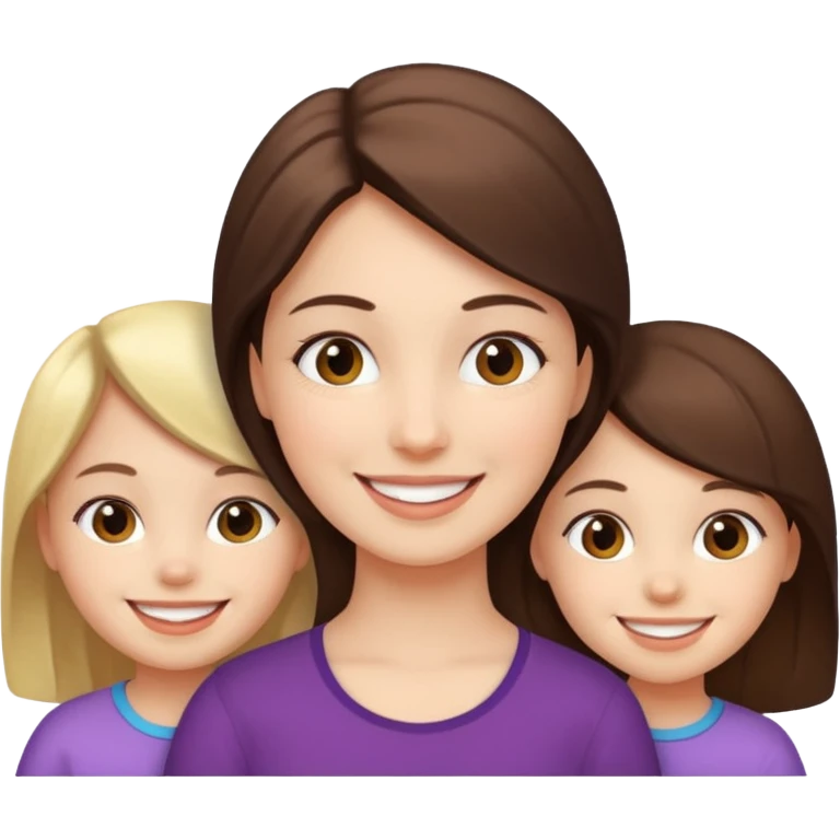 Girl with 2 kids emoji