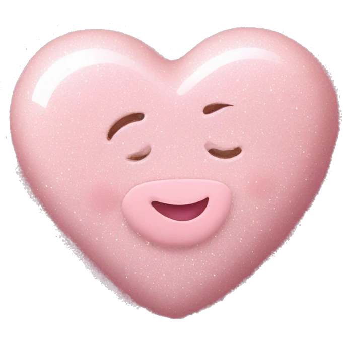 Baby pink heart with white glitter on it emoji