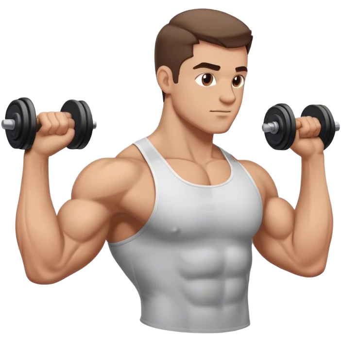 side view guy doing bicep-curls emoji