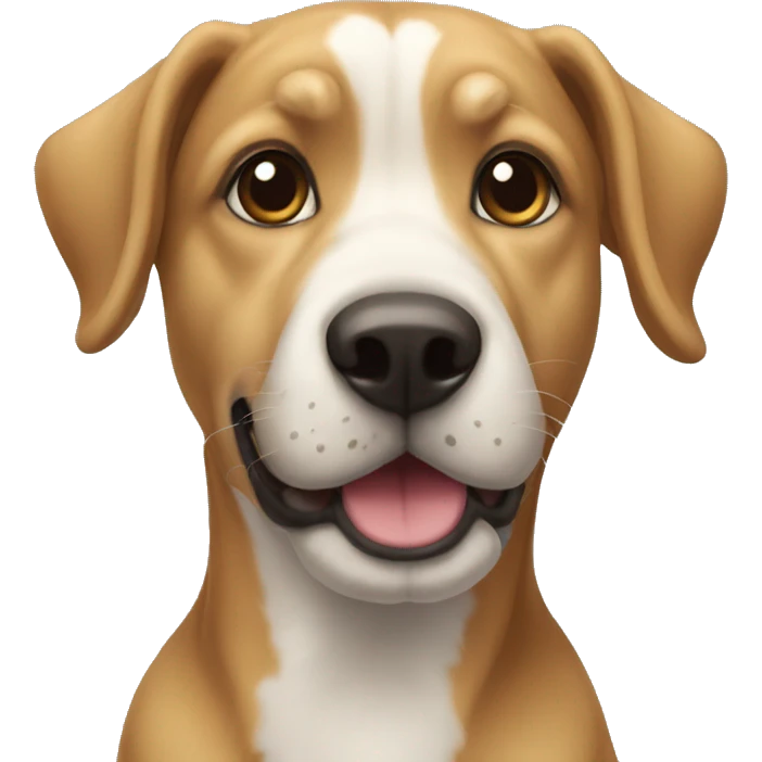 Un chien qui dis salut emoji
