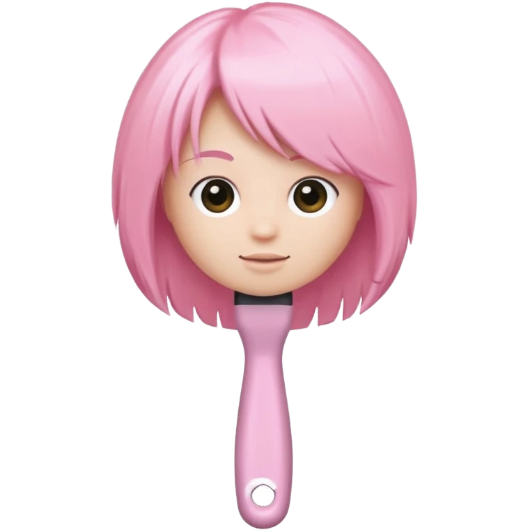 light pink round hair brush, with visible bristles emoji