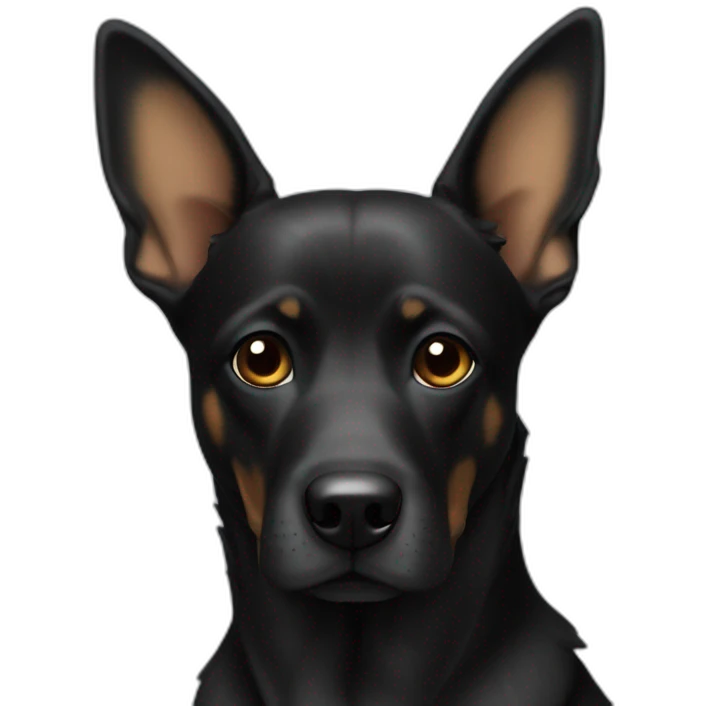 Chien noir oreilles longues emoji