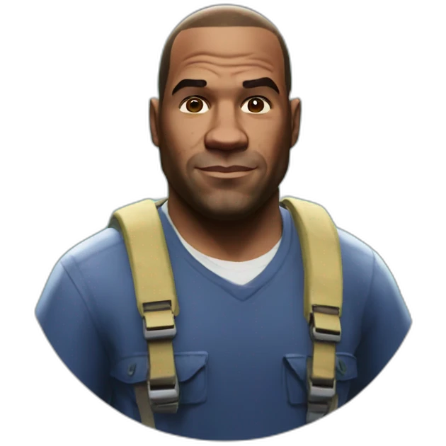 Franklin personnage de GTA 5 qui boit de l'eau emoji