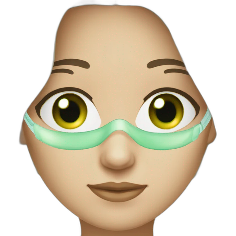 lasik eye surgery mask brunette green eyes emoji