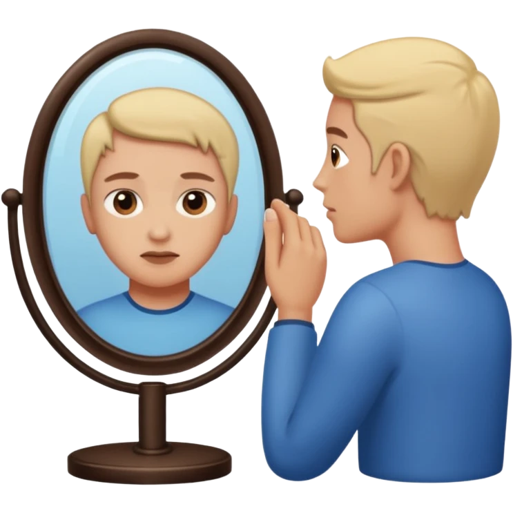 person looking at their reflection in a mirror emoji
