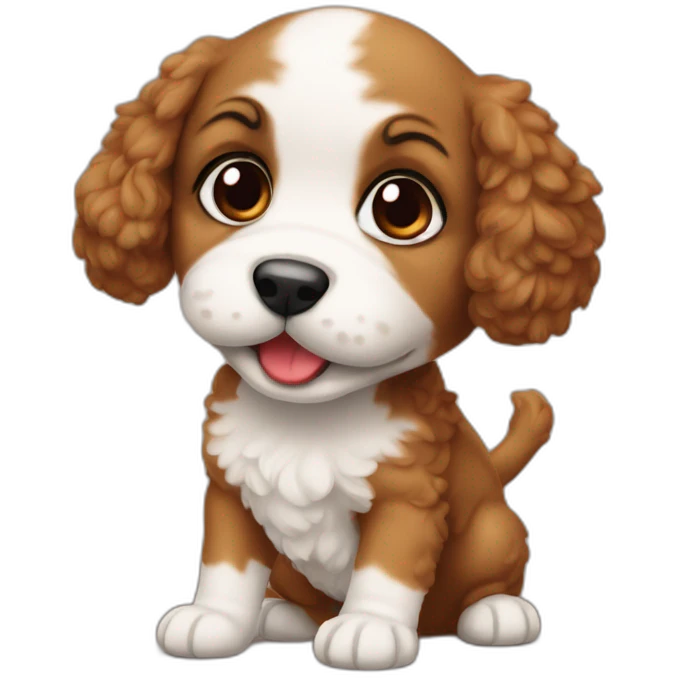 pudle puppy red asking emoji