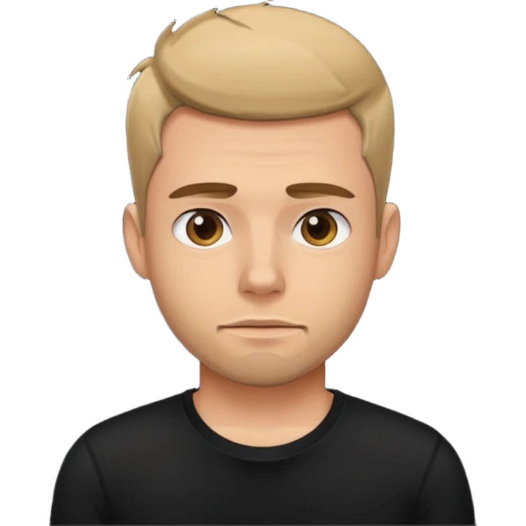 young tired man after training in black t-shirt emoji