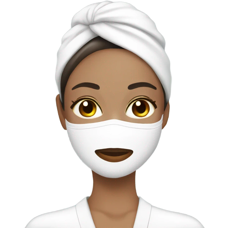 Lady with face mask spa beauty full face relaxing emoji