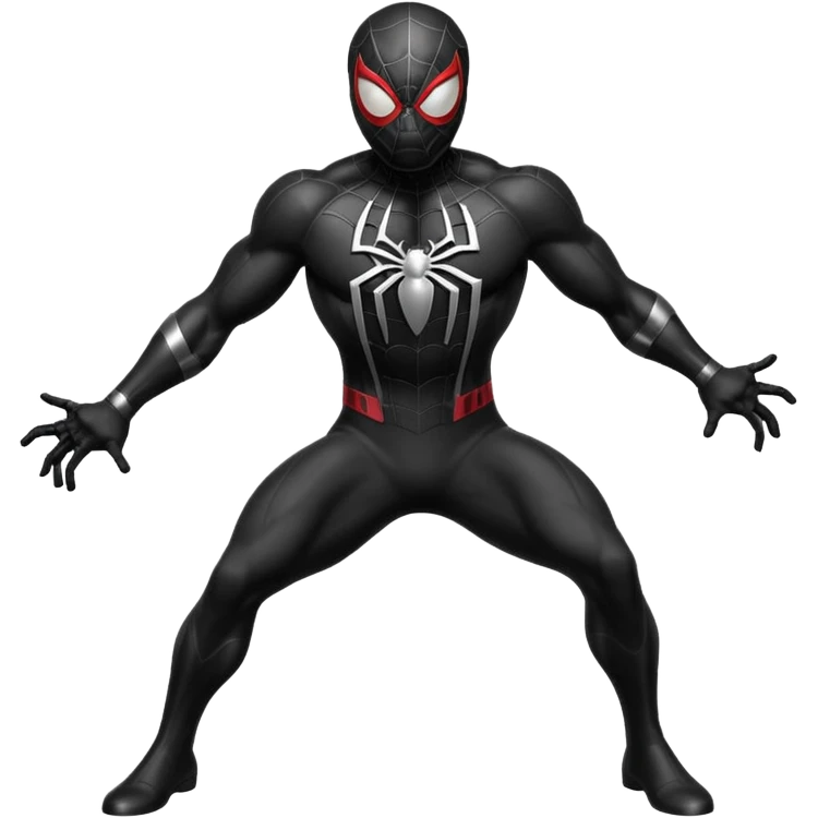 Full Black colored suit spider man emoji