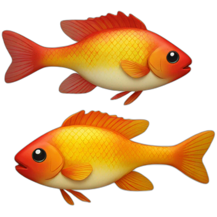 red and yellow fish emoji