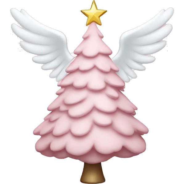 Light Pink Christmas tree with a white angel on top emoji