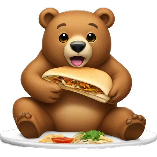 Bear eating döner emoji