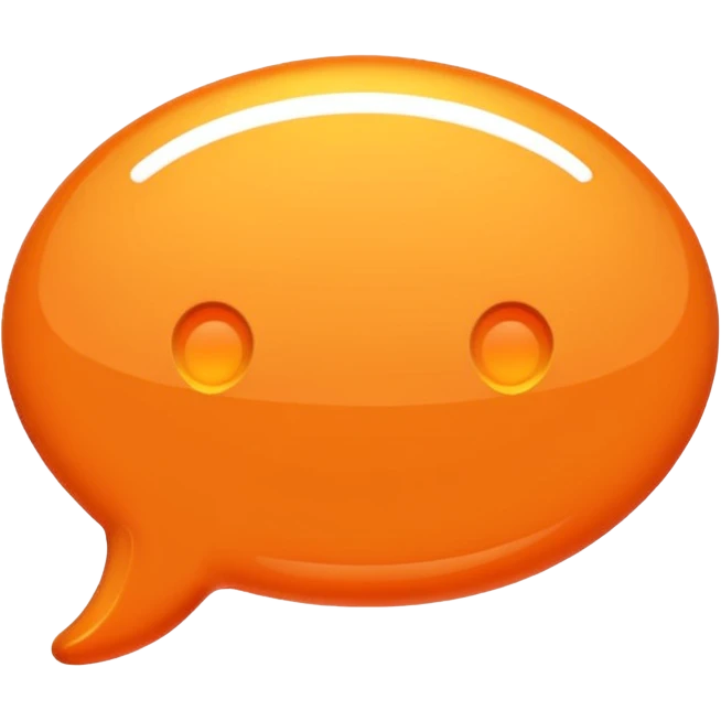 Chat bubble with orange accents emoji