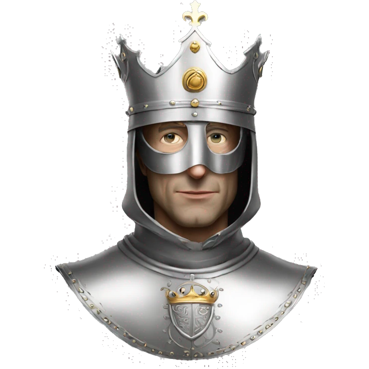 king baldwin IV in silver full face mask up emoji