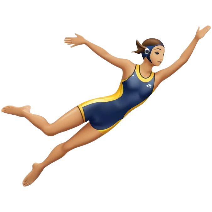 An icon showing a diver captured mid-air in a graceful pose above a pool, with a diving board behind and water below. Splash trails and motion lines emphasize precision and elegance. Transparent background highlights the beauty and focus of competitive diving. emoji