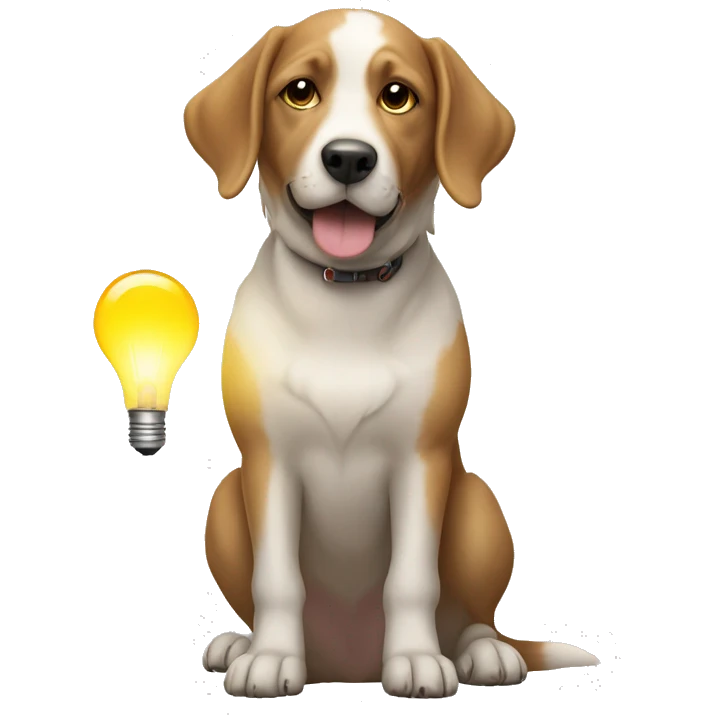 Dog with a light bul emoji